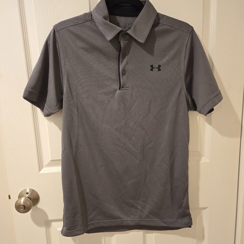 NWT Under Armour UA Tech Polo Shirt Graphite Black S